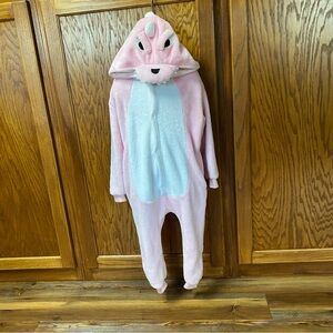 Plush Pink Dinosaur Kids 1-Piece pajamas or costume